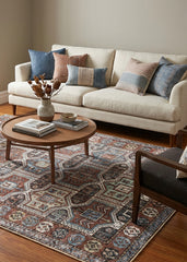 Geometrical Multi-Colour Vintage Area Rug