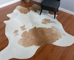 Brown And White Cowhide Rug