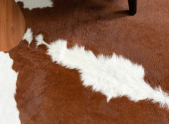 Hereford Brown And White Cowhide Rug