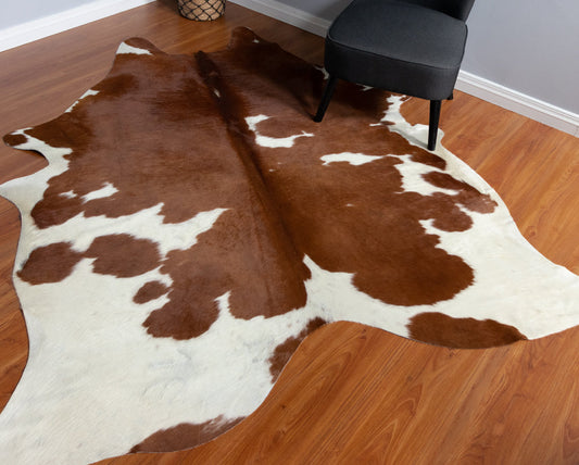 Brown And White Cowhide Rug