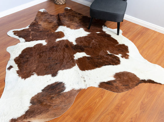 Brown And White Cowhide Rug