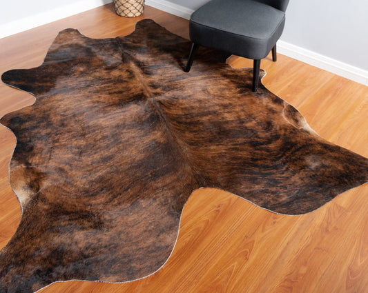 Exotic Dark Brindle Cowhide Rug