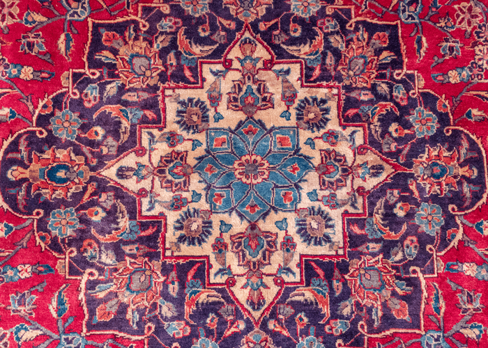 Vintage Kashan Hand-Knotted Wool Persian Rug