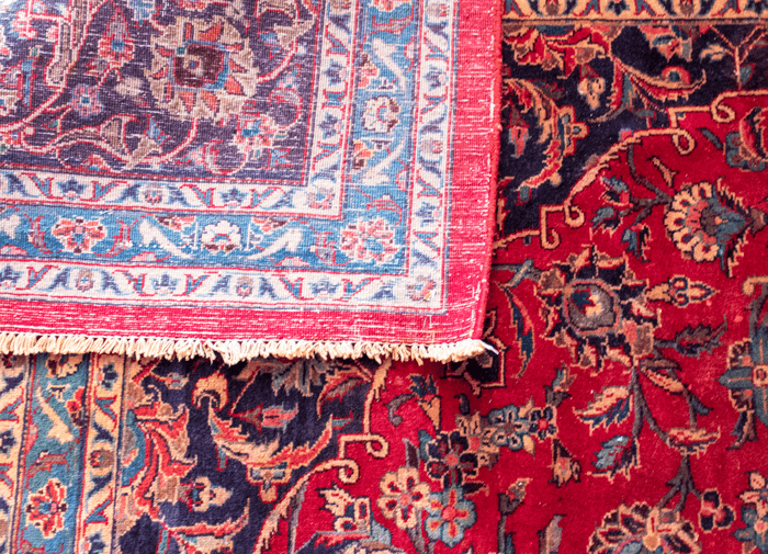 Vintage Kashan Hand-Knotted Wool Persian Rug