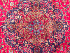 Vintage Sabzevar Hand-Knotted Wool Persian Rug