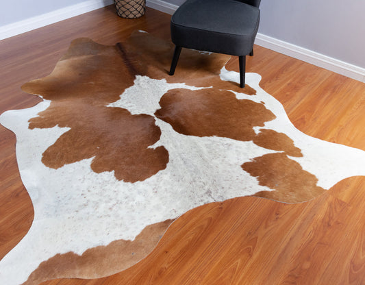 Brown And White Cowhide Rug