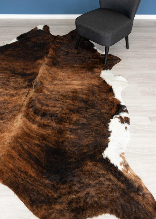 Dark Brindle Cowhide Rug (Size: 260 x 240 CM)