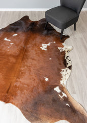 Brown And White Cowhide Rug (Size: 240 x 210 CM)