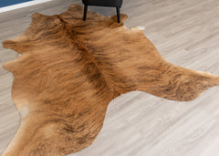 Light Brindle Cowhide Rug (Size: 240 X 220 CM)