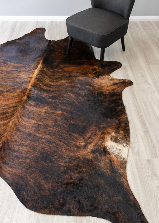 Dark Brindle Cowhide Rug (Size: 250 X 210 CM)