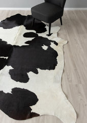 Black And White Cowhide Rug (Size: 260 X 230 CM)