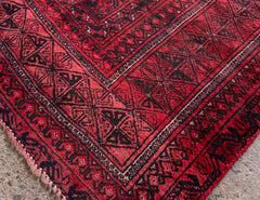 Vintage Baluch Hand-Knotted Wool Persian Rug