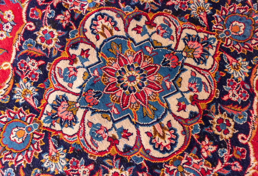 Vintage Kashan Hand-Knotted Wool Persian Rug