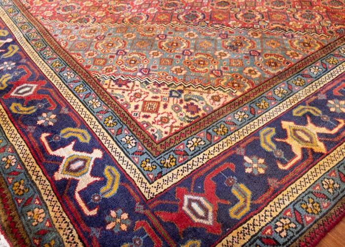 Vintage Ardabil Hand-Knotted Persian Wool Rug