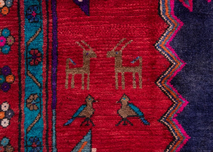 Vintage Hamedan Hand-Knotted Persian Wool Rug