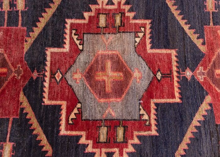 Vintage Meshkin Hand-Knotted Persian Wool Runner Rug