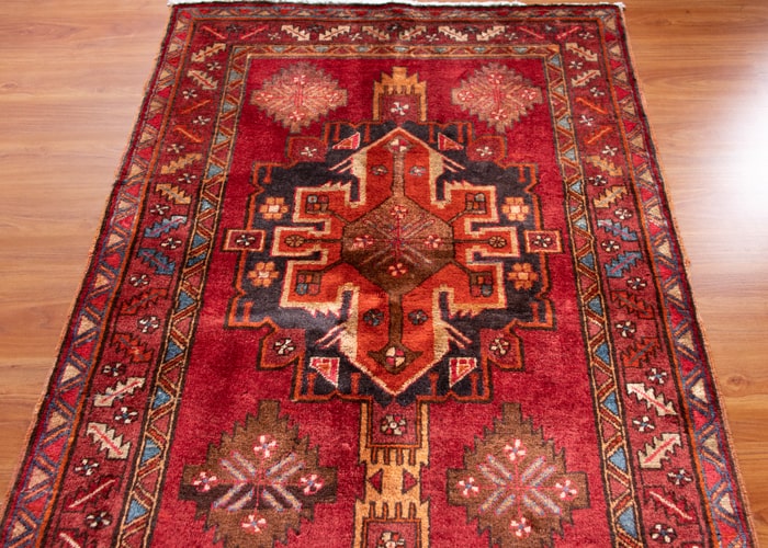 Vintage Ardabil Hand-Knotted Persian Wool Runner Rug