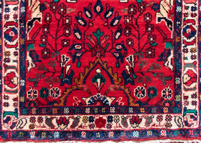 Vintage Hamedan Hand-Knotted Persian Wool Runner Rug