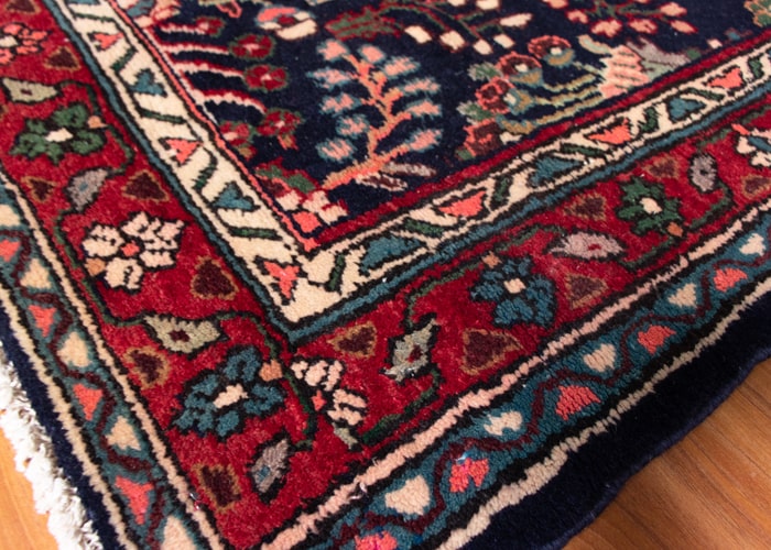 Vintage Hamedan Hand-Knotted Persian Wool Runner Rug