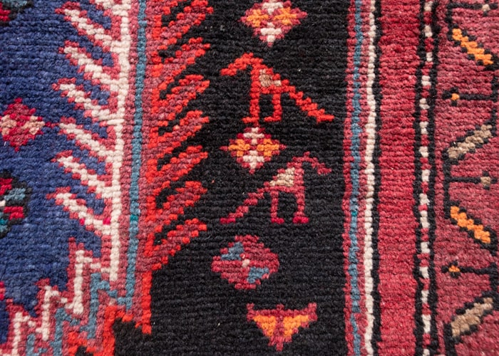 Vintage Zanjan Hand-Knotted Persian Wool Rug