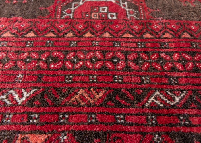 Vintage Baluch Hand-Knotted Wool Persian Rug