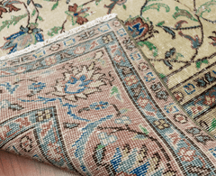 Vintage Hand-Knotted Distressed Turkish  Rug